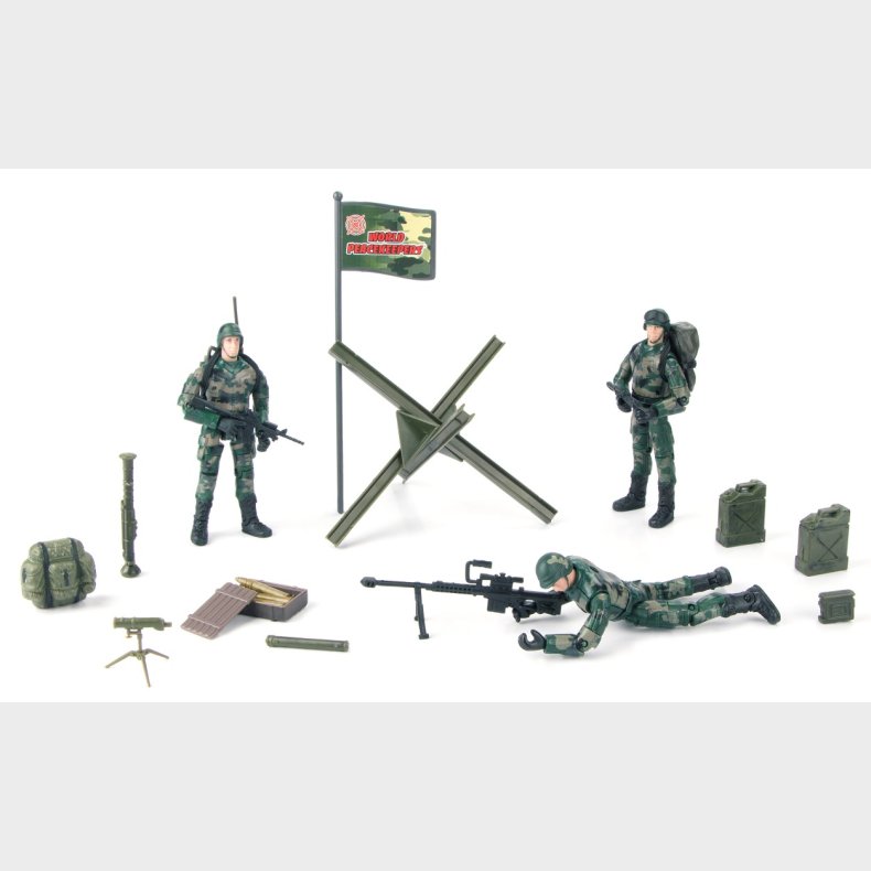World Peacekeepers 1:18 Militr Marine pakke m/3 actionfigurer