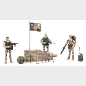 World Peacekeepers 1:18 Militr Desert Marine pakke m/3 actionfigurer