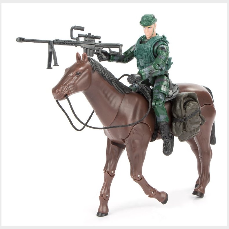 World Peacekeepers 1:18 Militr Actionfigur + Hest