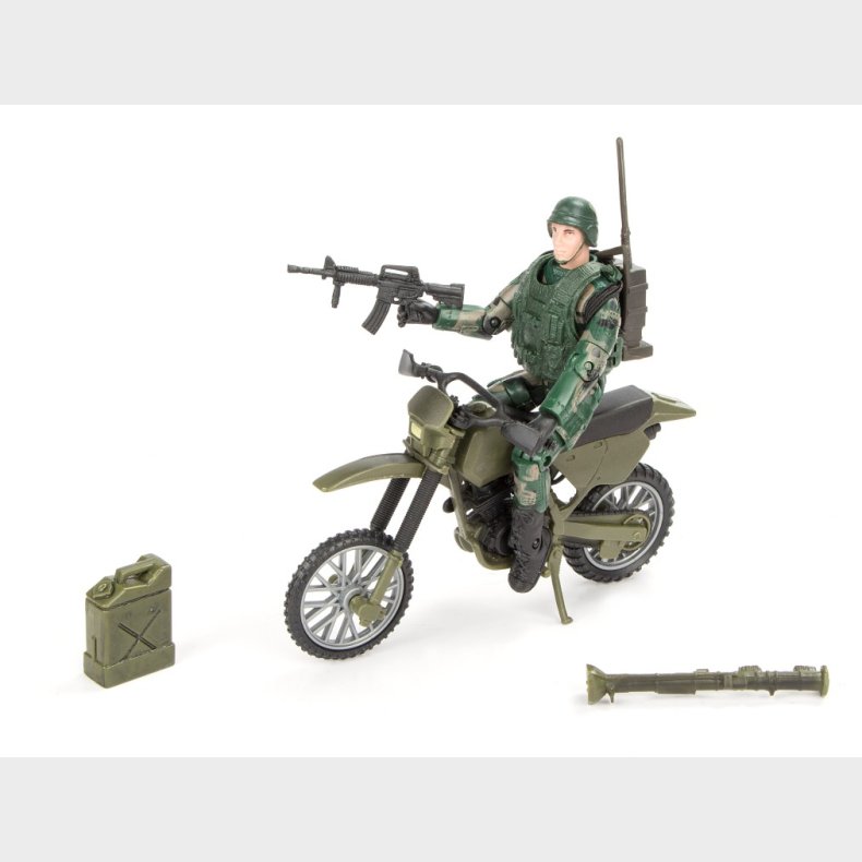 World Peacekeepers 1:18 Militr Actionfigur + Dirtbike