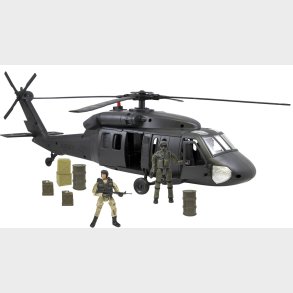 World Peacekeepers 1:18 Black Hawk Militr Helikopter m/2 actionfigurer