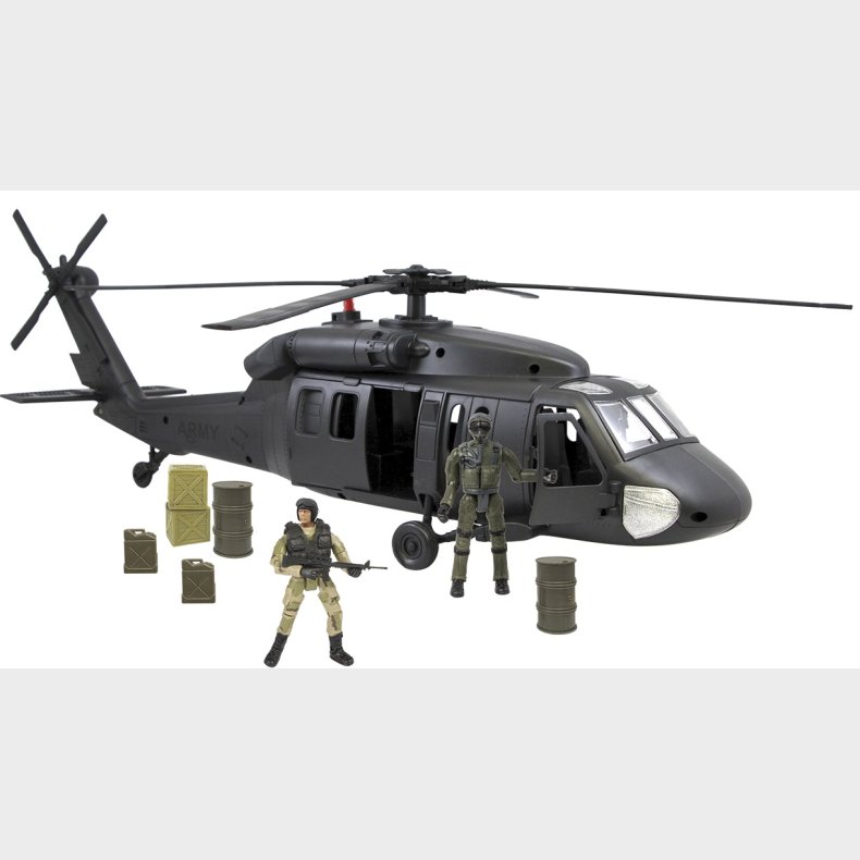World Peacekeepers 1:18 Black Hawk Militr Helikopter m/2 actionfigurer