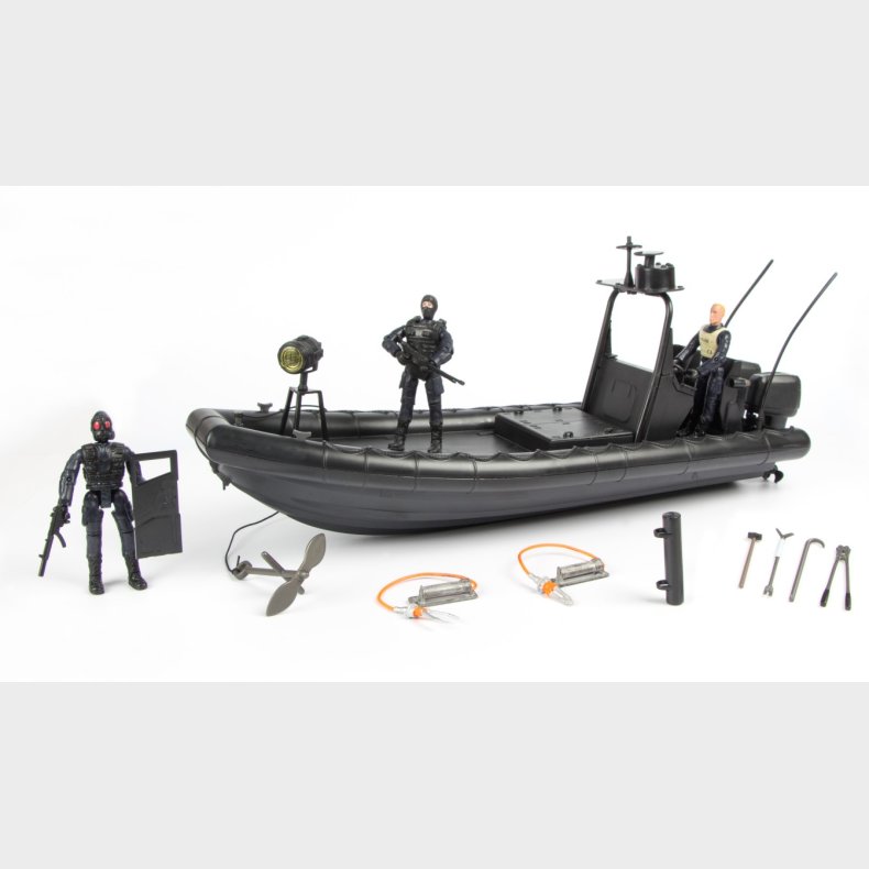 S.W.A.T. Patruljebd inkl. tilbehr og 3 actionfigurer 1:18