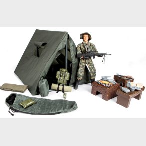 Militr Telt Camp 1:6 med Action Figur 30,5cm