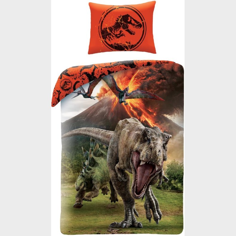 Jurassic World Sengetj 2i1 Design - 100 Procent Bomuld