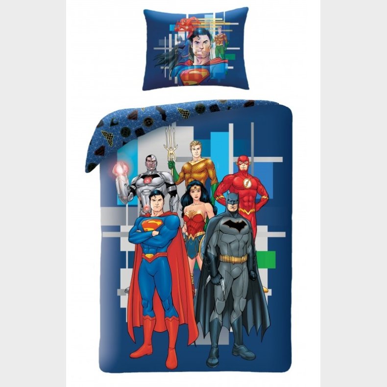 Justice League 2i1 Sengetj model 2 - 100 procent bomuld