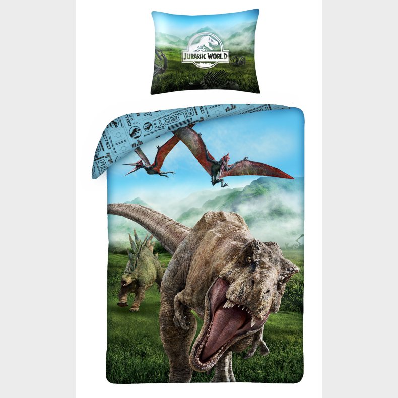 Jurassic World Dinosauar Sengetj 2i1 Design - 100 Procent Bomuld