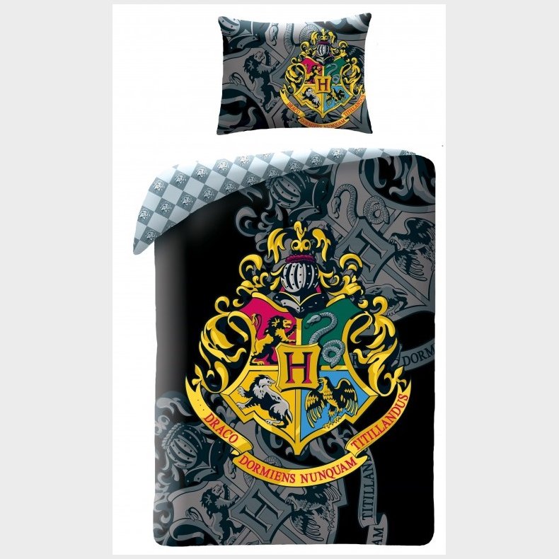 Harry Potter Hogwarts Sengetj 2i1 Design 4 - 100 Procent Bomuld