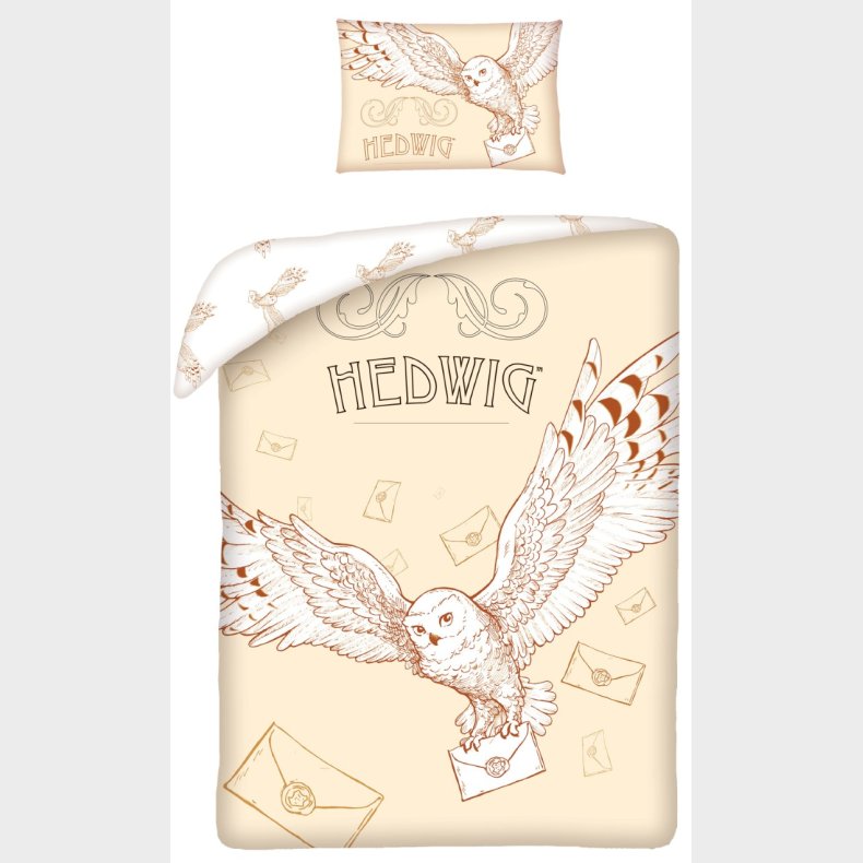 Harry Potter Hedwig Junior Sengetj  100 x 135 cm - 100 Procent Bomuld