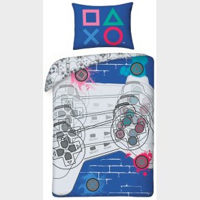Playstation Controller Sengetj - 100 procent bomuld