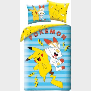 Pokemon Pikachu og Scorbunny Sengetj  - 100 procent bomuld