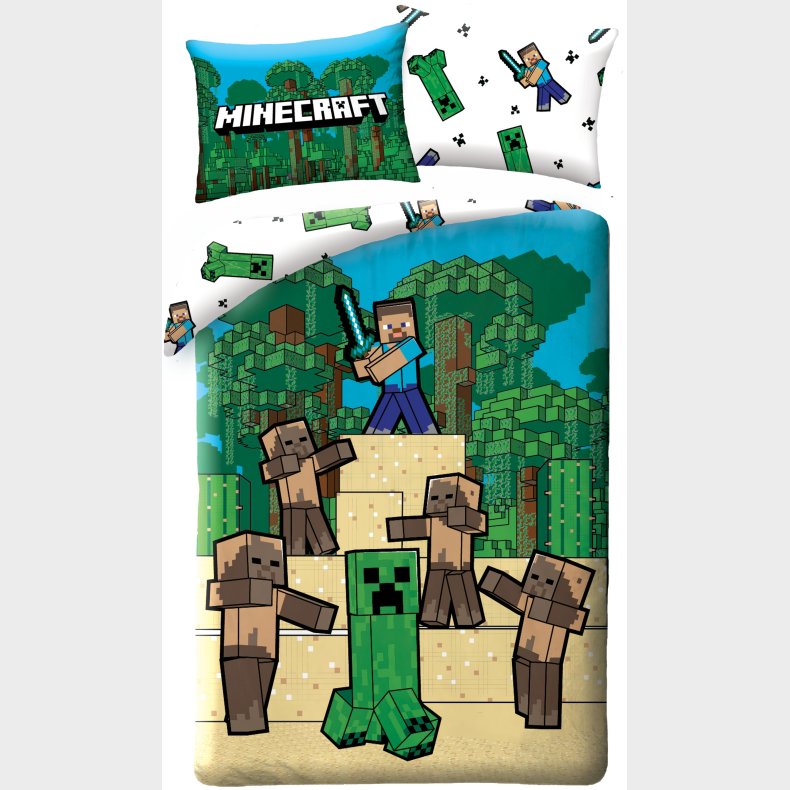 Minecraft Sengetj 140 x 200 cm - 100 Procent Bomuld