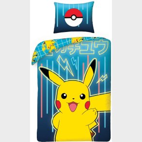 Pokemon Pikachu+Pokeball Sengetj  - 100 procent bomuld