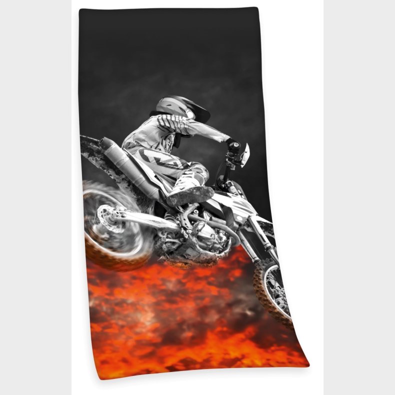 Motocross Dirtbike Badehndklde 75 x 150 cm - 100 procent bomuld