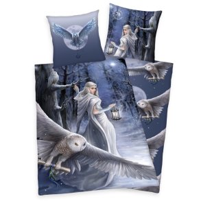 Anne Stokes Ugle Sengetj - 100 procent bomuld