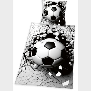 Fodbold 3D Sengetj - 100 Procent Bomuld
