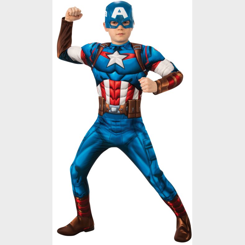 Avengers Captain America Deluxe Brnekostume (3-10 r)