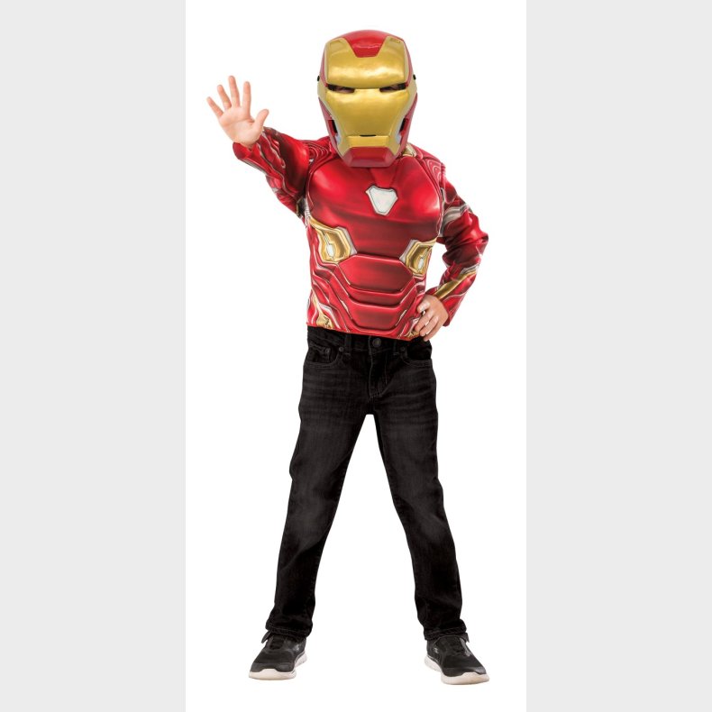 Iron Man AVENGERS INFINITY WAR Muskuls overkrop med maske, 4-7 r