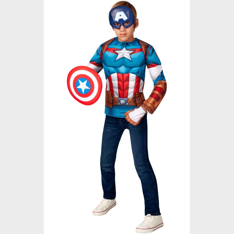 Captain America Deluxe Top udkldningsst, 8-10 r