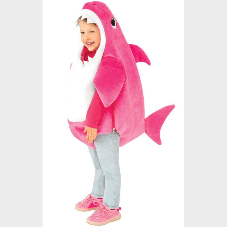 Baby Shark / Mommy  Shark Deluxe Pink brnekostume (6-48 mneder)