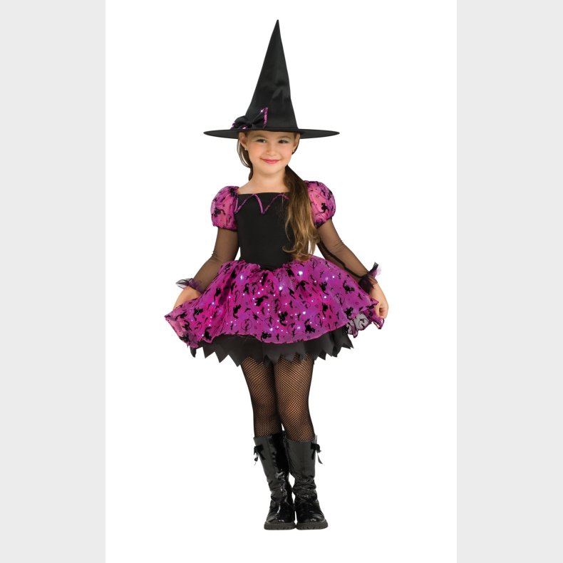 Moonlight Magisk Heks m/lys halloween kjole til brn