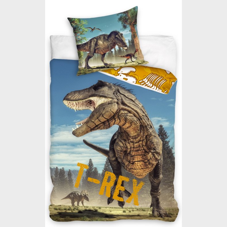 Dinosaur ''T-REX'' Sengetj 135 x 200, 100 procent bomuld