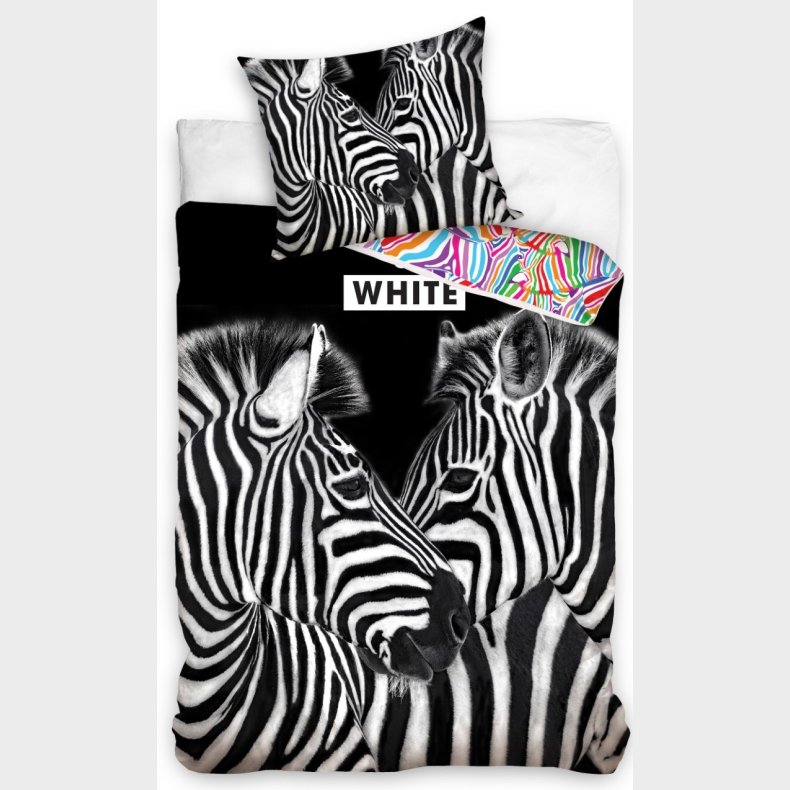 Zebraer Sengetj 140 x 200, 100 procent bomuld