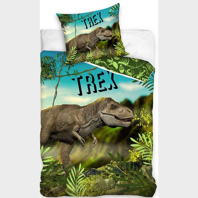 Dinosaur T-REX Sengetj 140 x 200, 100 procent bomuld