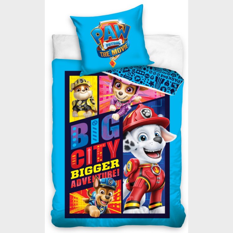 Paw Patrol The Movie ''Big City'' Sengetj 140 x 200 cm, 100 procent bomuld