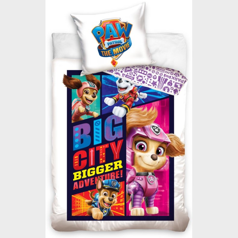 Paw Patrol The Movie ''Big City'' Sengetj 140 x 200 cm, 100 procent bomuld