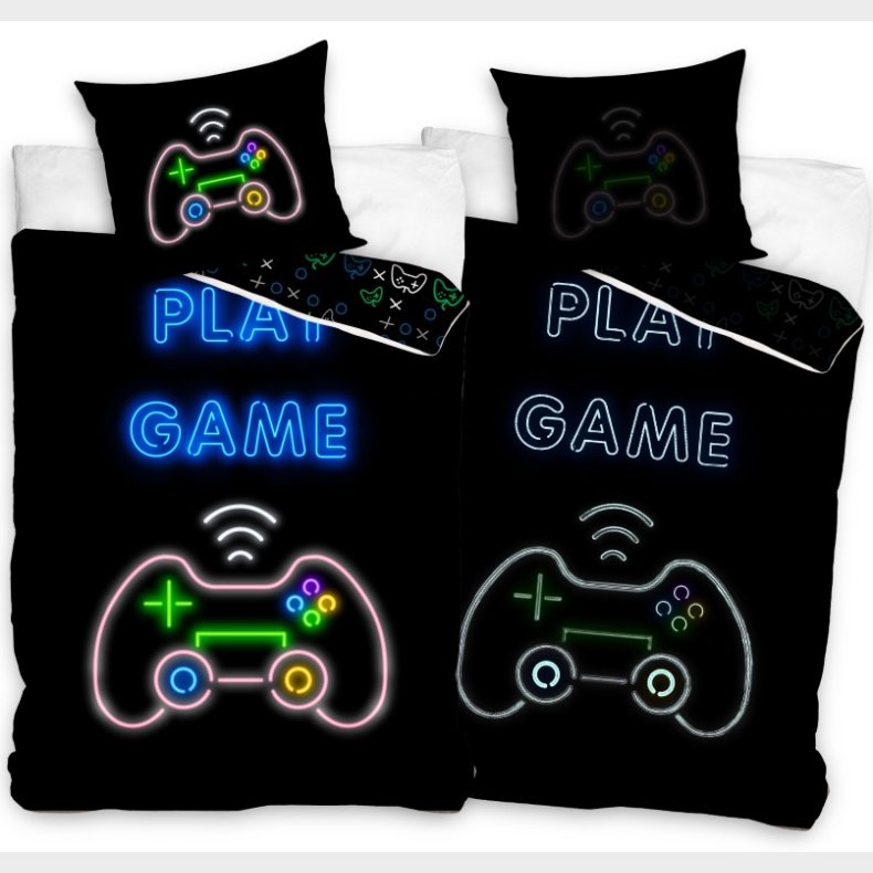 Gamer ''Glow in dark'' Sengetj - 100 procent bomuld