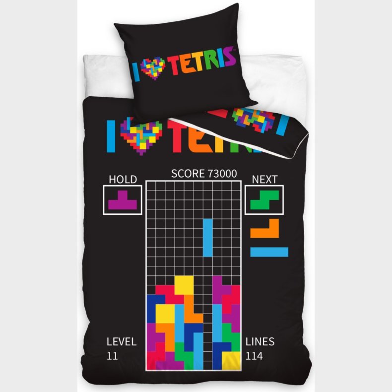 Tetris Gamer Sengetj - 100 procent bomuld