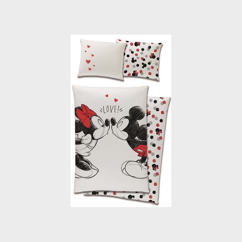 Minnie og Mickey Mouse Sengetj 150 x 210 cm - 100 procent bomuld