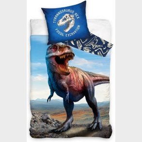 Tyrannosaurus Rex Sengetj 140 x 200 cm, 100 procent bomuld