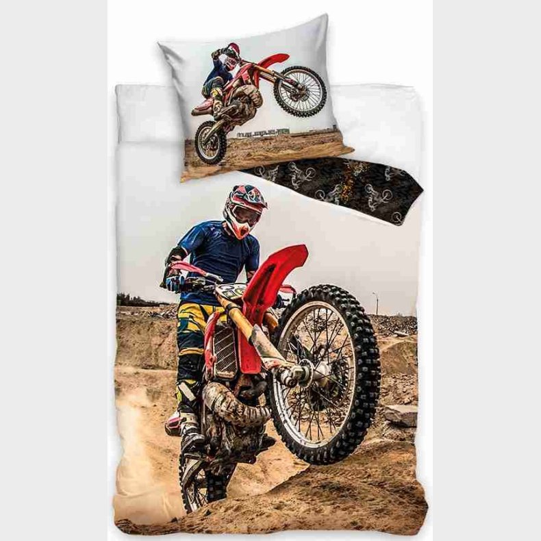 Motocross Sengetj 140x200 cm - 100 procent bomuld
