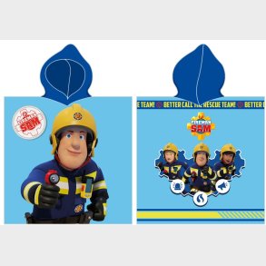 Brandman Sam Poncho badehndklde med htte - 100 procent bomuld