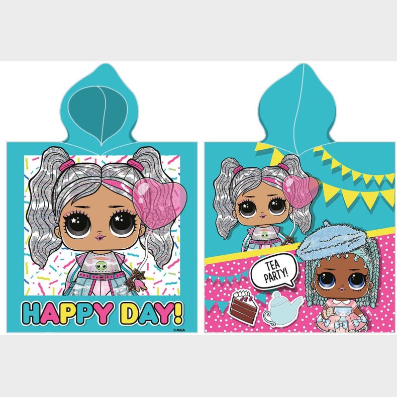 L.O.L. Surprise Poncho badehndklde med htte - 100 procent bomuld