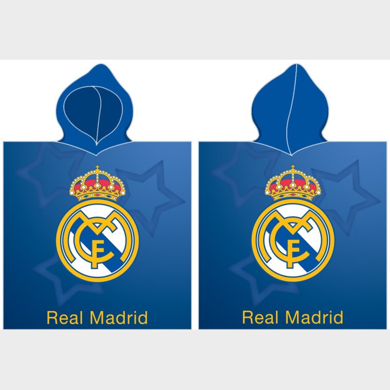 Real Madrid Poncho badehndklde med htte - 100 procent bomuld