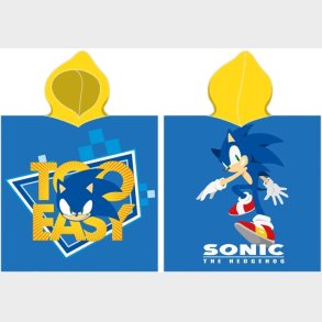Sonic Poncho badehndklde med htte - 100 procent bomuld