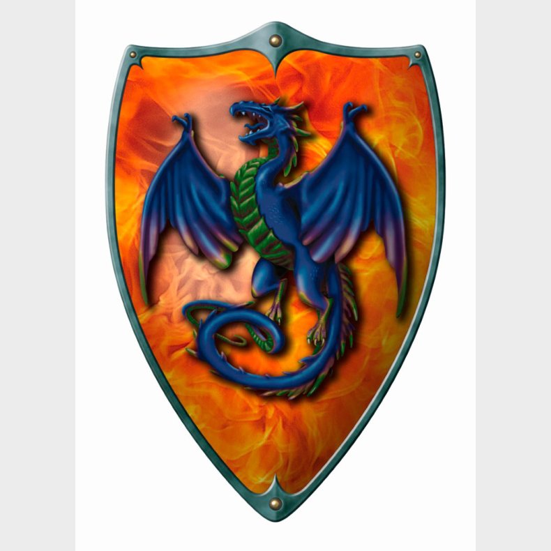 Trskjold til brn ''Fire Dragon'' 49 x 32 cm