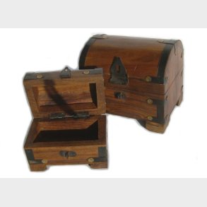 Skattekiste st med 2 stk. 14x11x13 cm