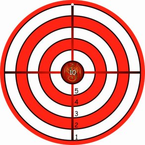 Mlskive i tr, Rd / Hvid  32cm