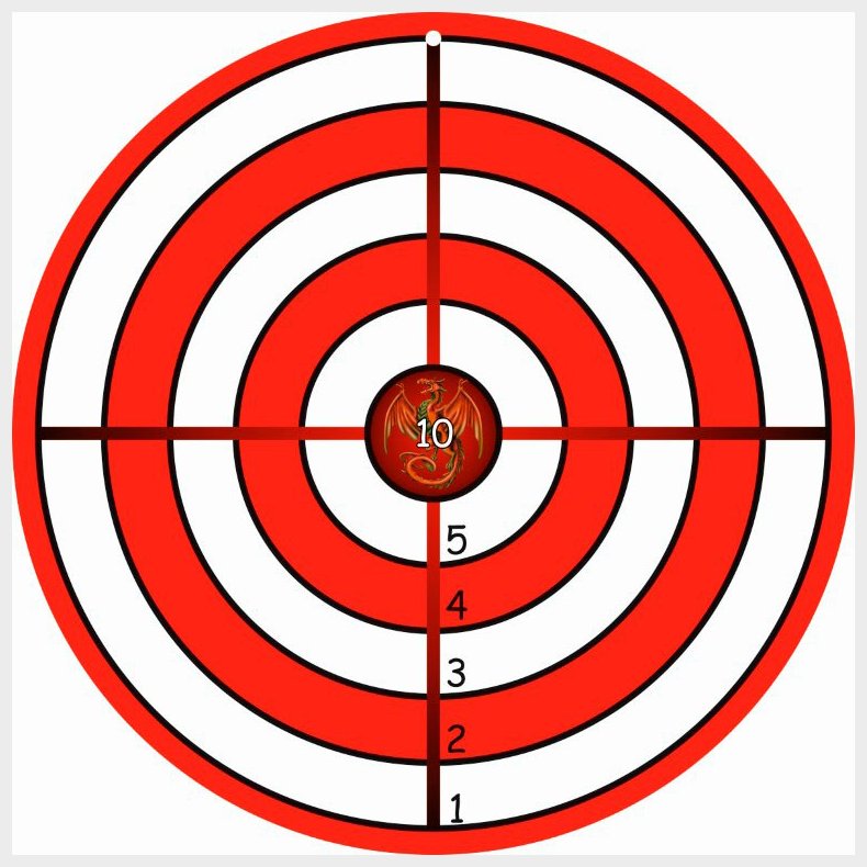 Mlskive i tr, Rd / Hvid  32cm