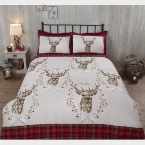 Kronhjort sengetj 200 x 200cm, Rd