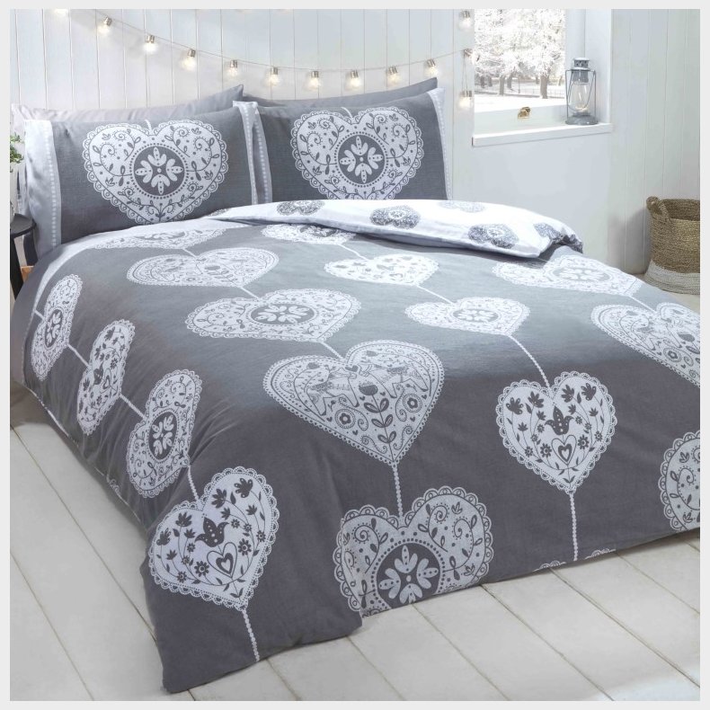 Scandi Hjerte Sengetj 135 x 200cm