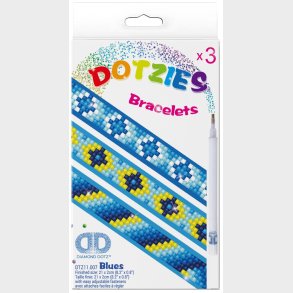Diamond Dotz Armbnd 3 stk, Bl Blues