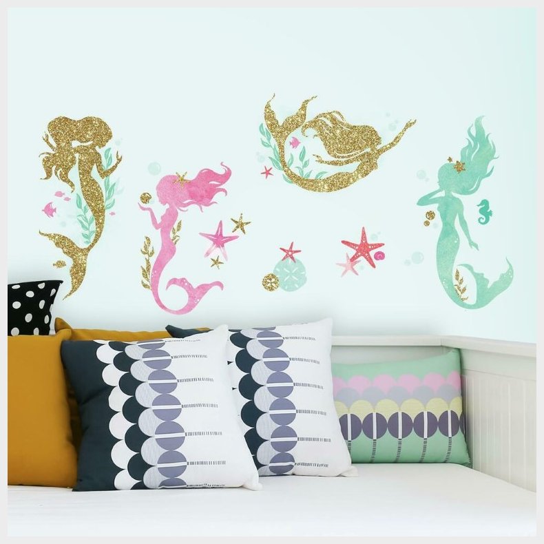 Havfrue glitter wallstickers