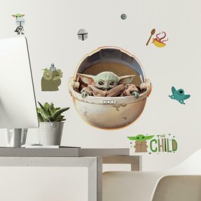 Star Wars Mandalorian -  Painted Baby Yoda  Wallstickers