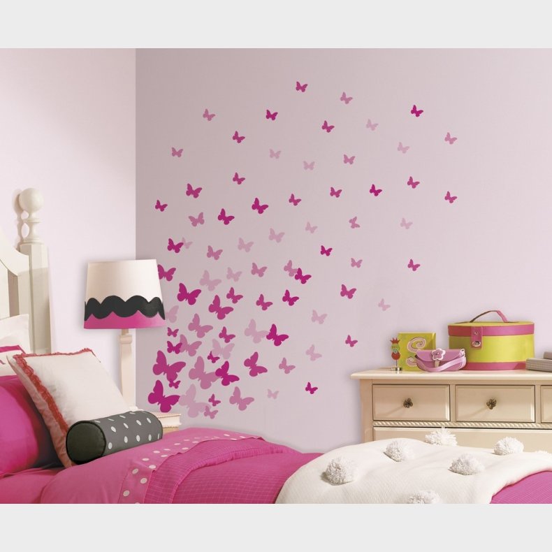 Lyserde sommerfugle wallstickers