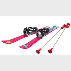 Ski til Brn 70 cm med skistave, Pink